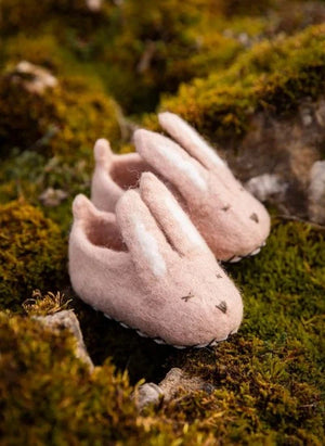 Muskhane - Felt Bunny Slippers | Powder pink