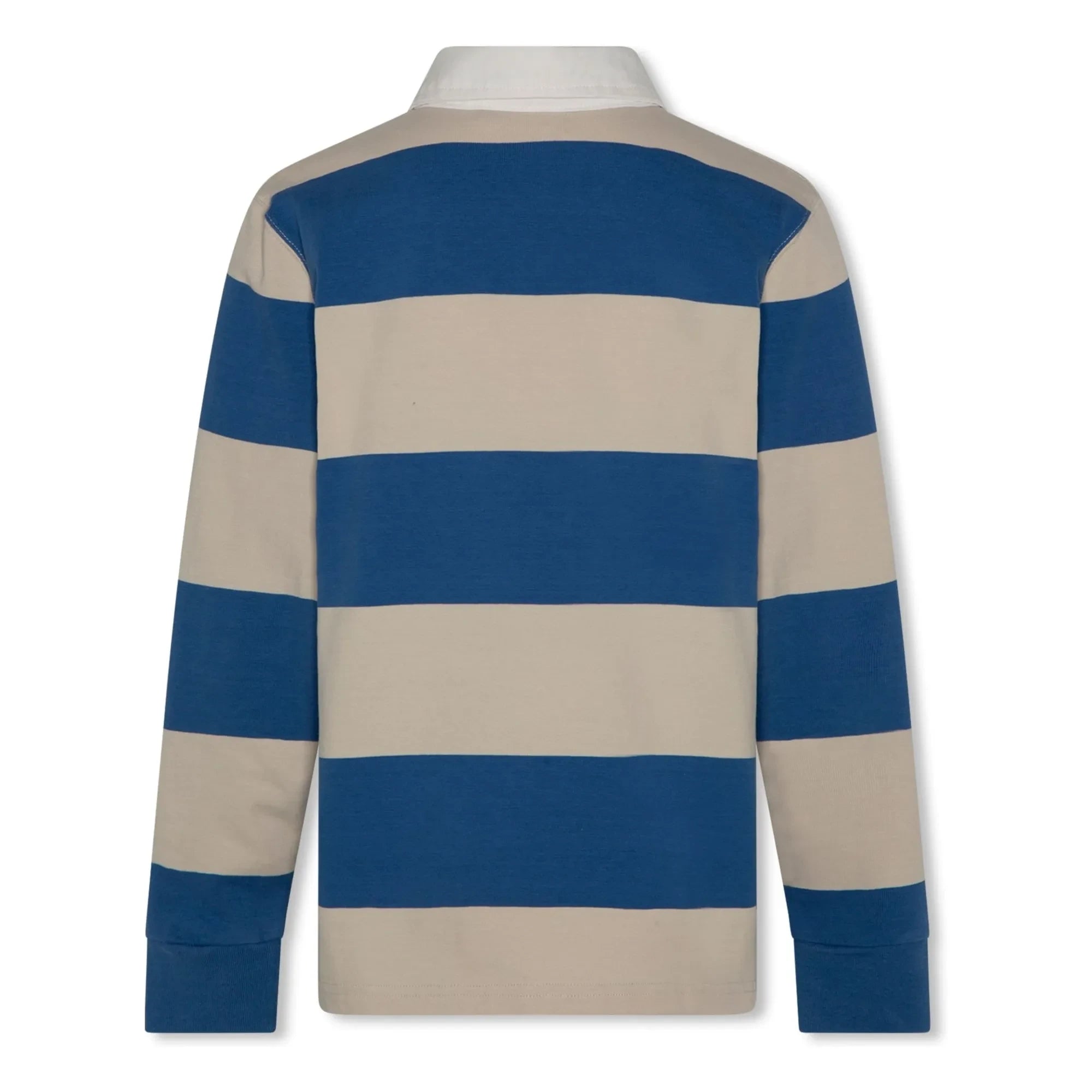AO76 - Davey Striped Cotton Recycled Polo Sweatshirt | Blue