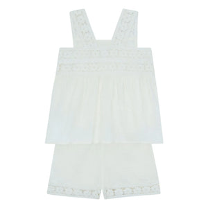 Bonton - Nouki Cotton Muslin Tank Top and Shorts Set | Ecru