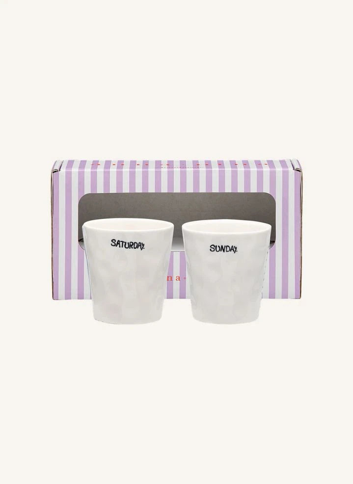 Anna + Nina - Weekend Coffee Cups - Set of 2 | White