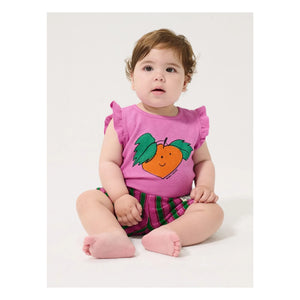 Bobo Choses - Orange Organic Cotton Ruffled Body | Purple