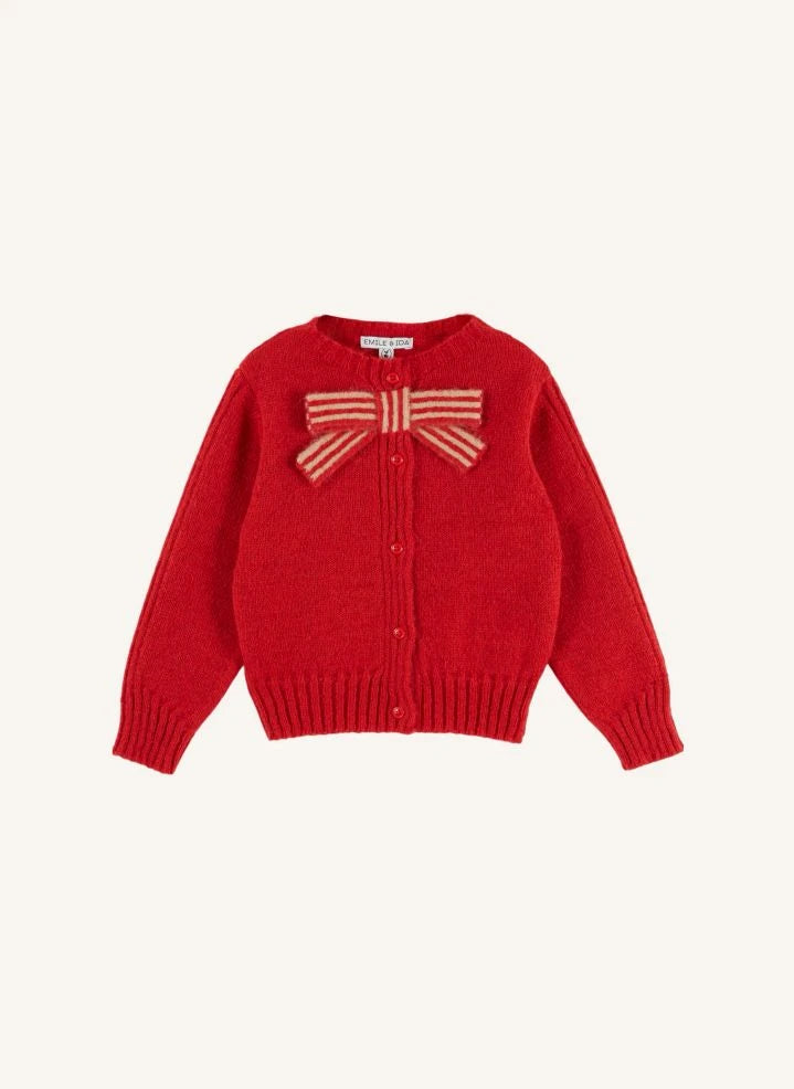 Emile et Ida - Mohair Knot Cardigan | Red
