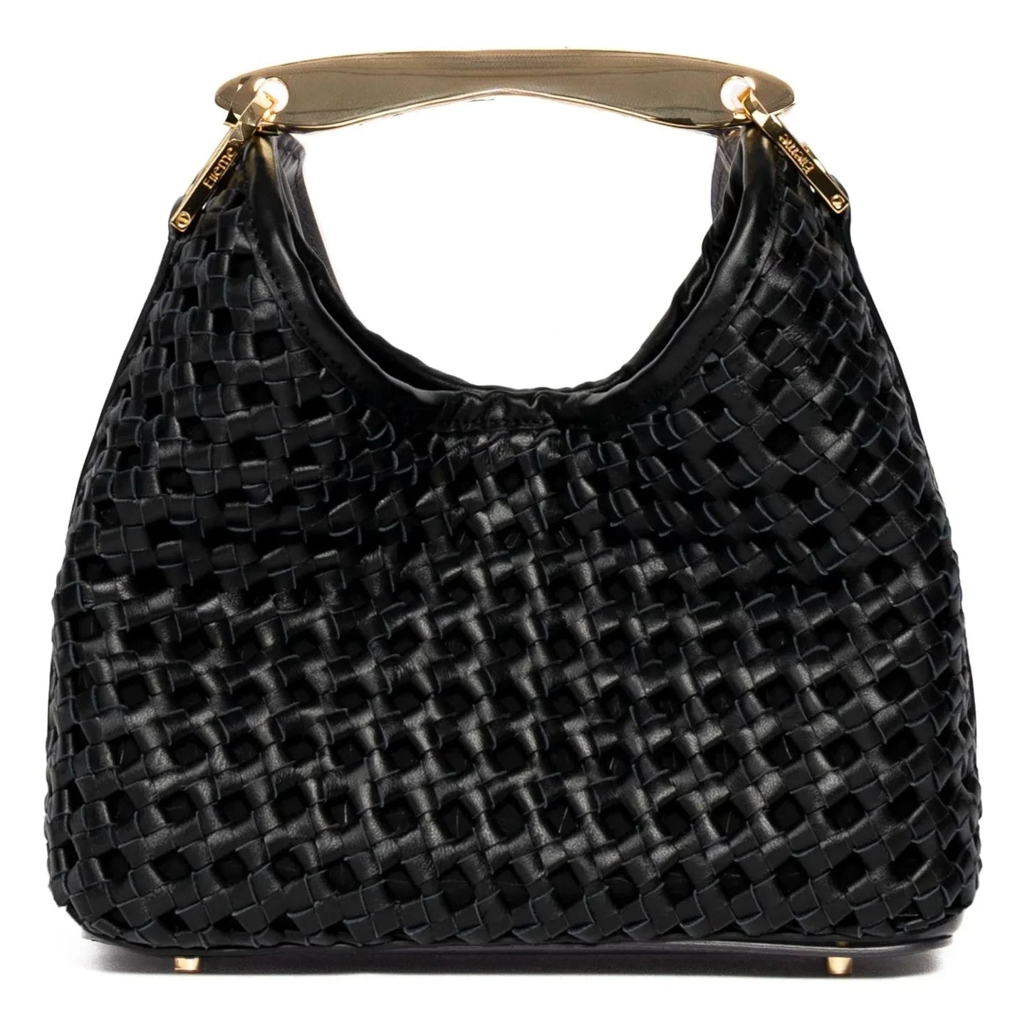 Elleme - Small Boomerang Knitted Leather Bag | Black
