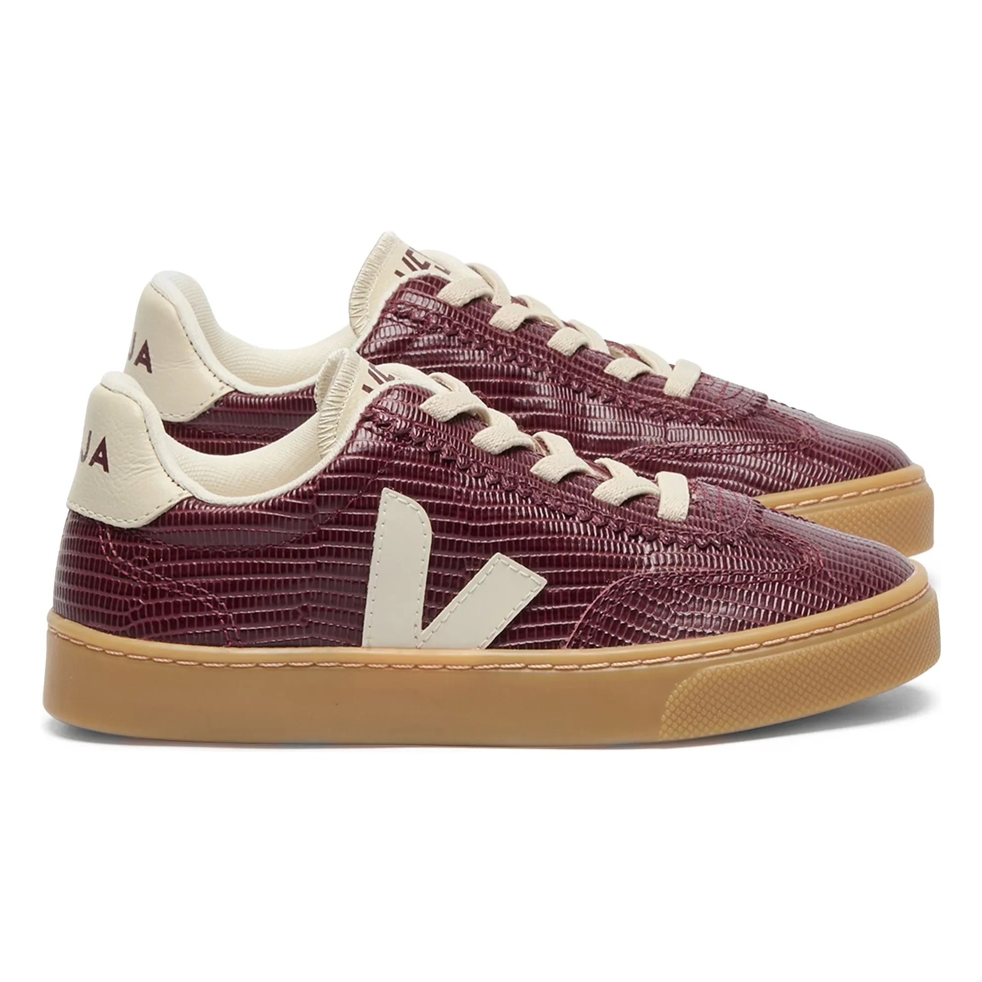 Veja - Volley Leather Lace-Up Sneakers | Burgundy