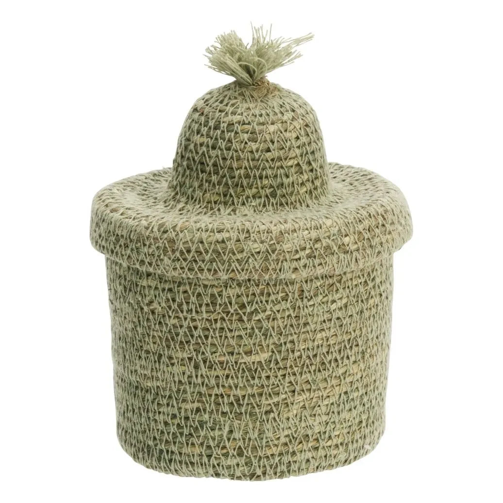 Madam Stoltz - Sea Grass Storage Basket | Green