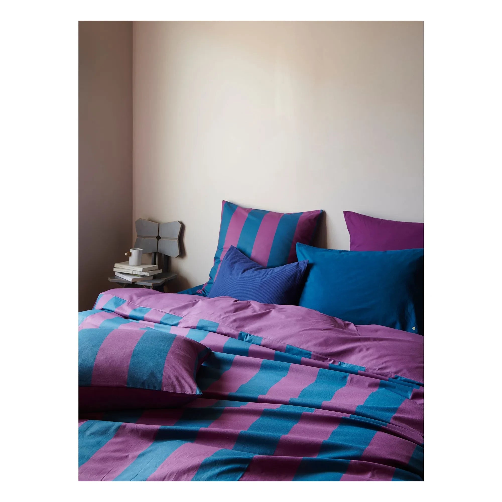 La cerise sur le gâteau - Striped Duvet Cover Set Malo | Purple