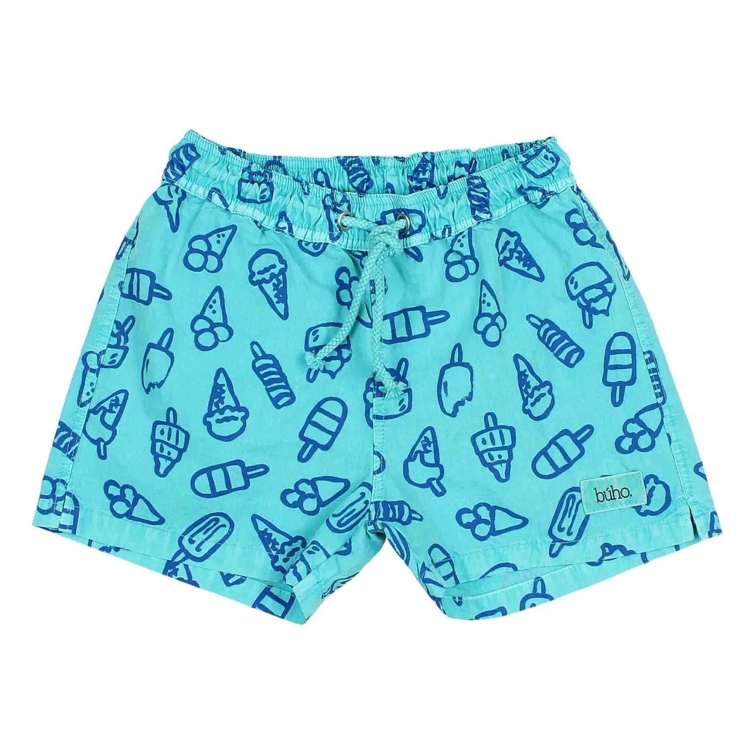 Búho - Turquoise Icy Organic Cotton Swimsuit Shorts