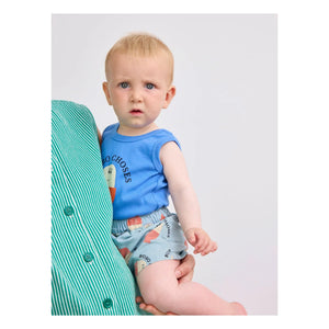 Bobo Choses - Bobo Organic Cotton Sleeveless Bodysuit | Blue