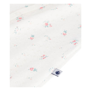 Petit Bateau - Pajama with Perforated Flower Pattern | White