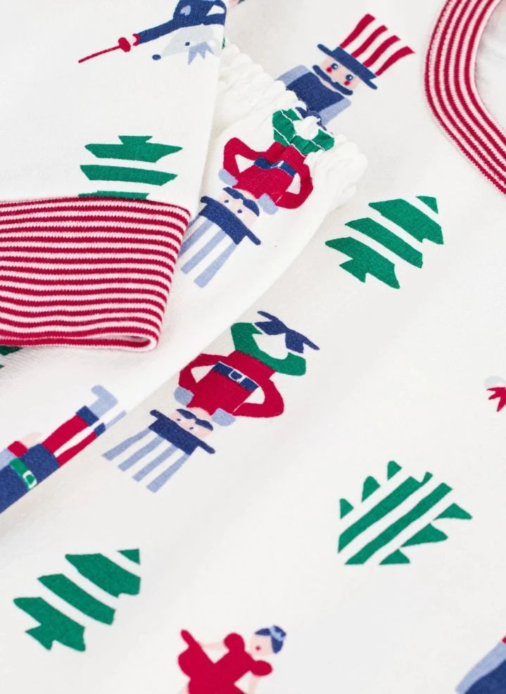 Petit Bateau - Christmas Pajamas Organic Cotton | White