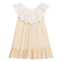 Louise Misha - Danya Striped Organic Cotton Dress | Yellow