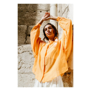 Sacrécoeur - Carla Aurora Poplin Blouse | Orange