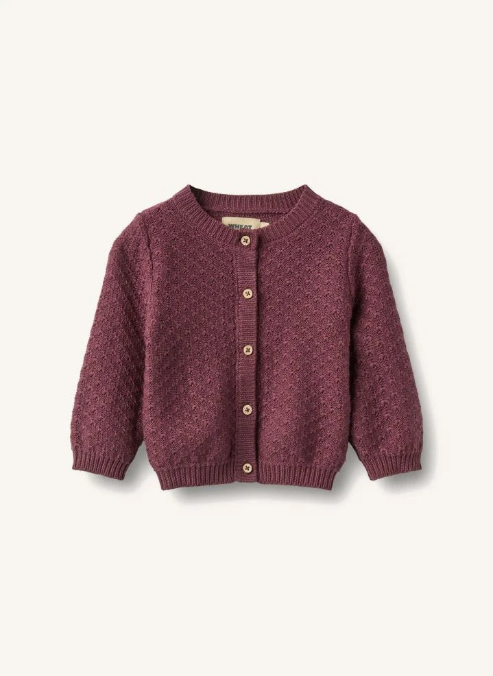 Wheat - Magnella organic cotton cardigan | Burgundy