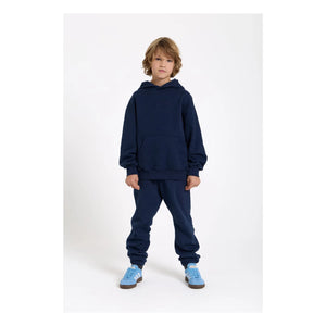 Smallable Kid - Yıkanmış mavi organik pamuk jogger