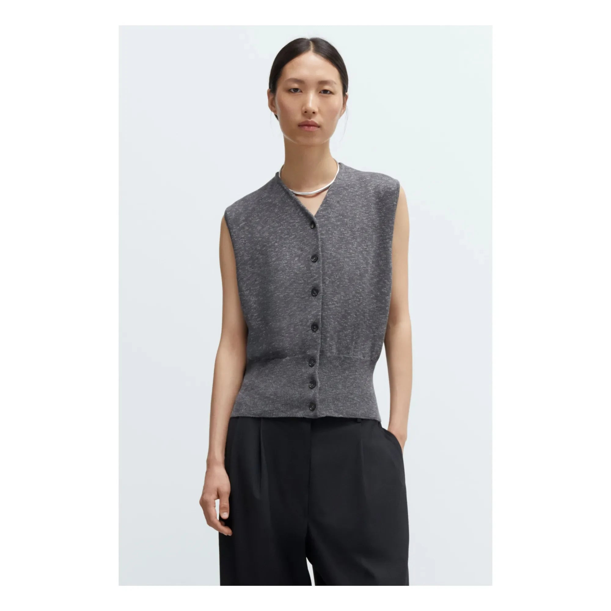 Cordera - Cotton Sleeveless Vest | Gray