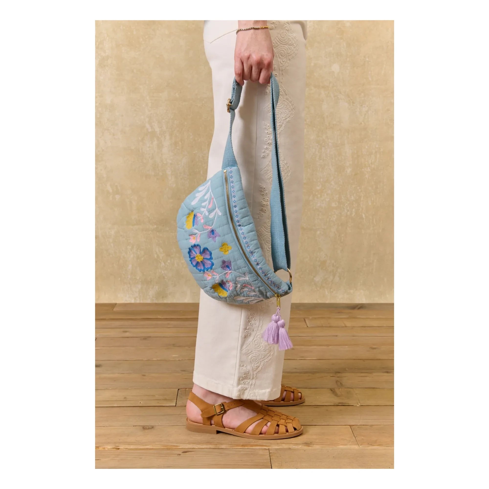 Louise Misha - Gaby Cotton Fanny Pack | Light Blue