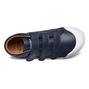 Spring Court - B2 Nappa High-Top Sneakers with Velcro | Navy Blue