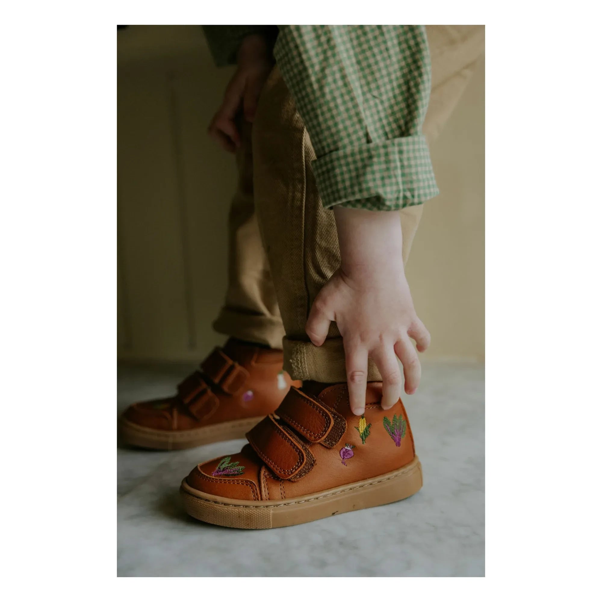 Petit Nord - Autumn Harvest Scuffed Sneakers - Uniqua Collection | Cognac