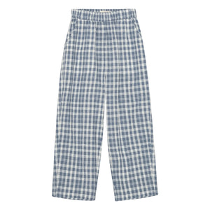 brunobruno nation - Dora Organic Cotton Checkered Pants | Blue