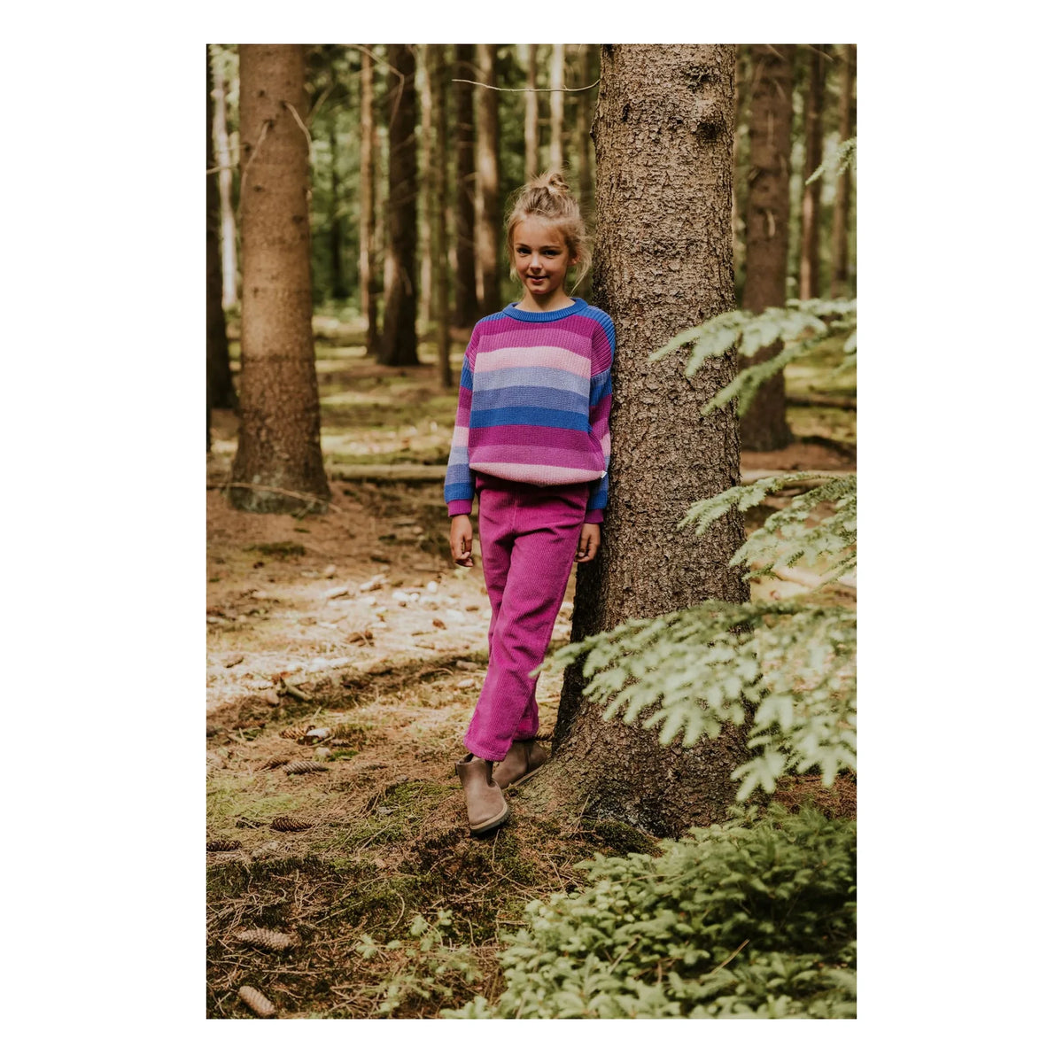 Yuki - Striped Organic Cotton Sweater | Purple
