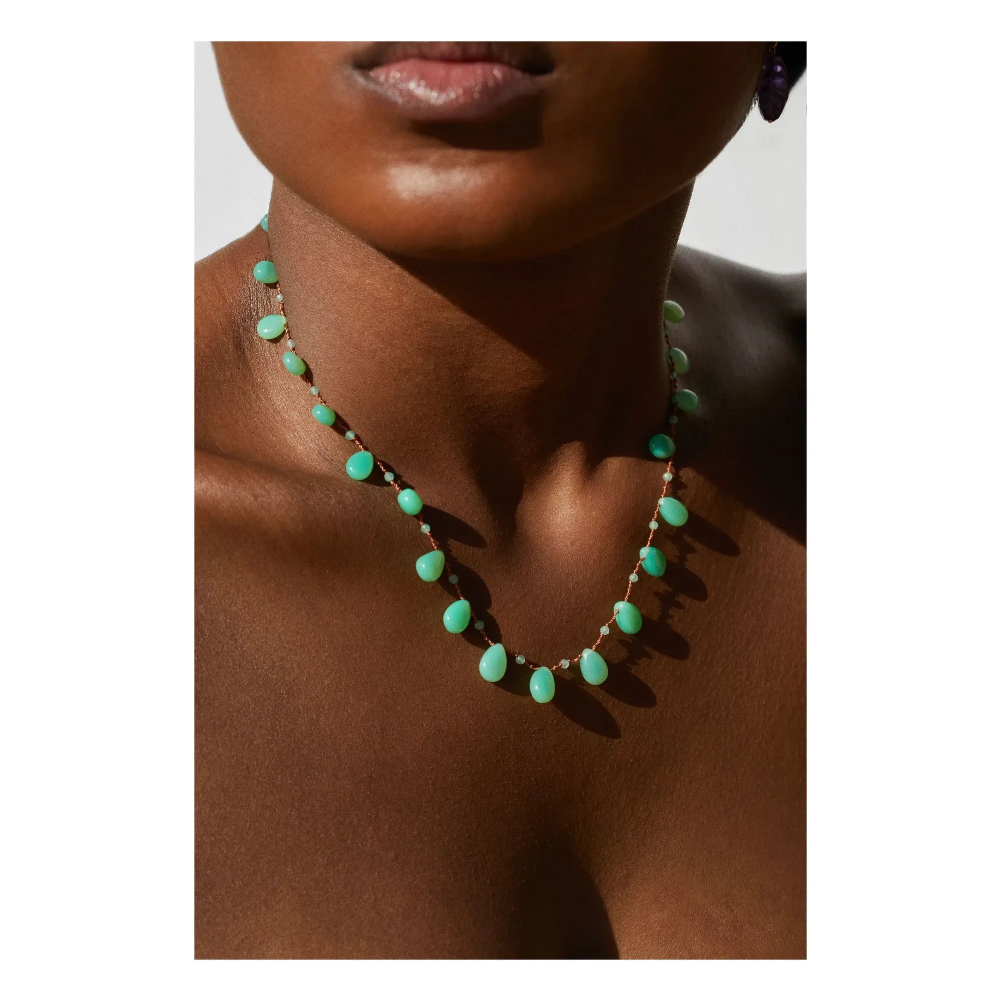 Ivarene - Evergreen Damla ve Boncuk kolye | Chrysoprase