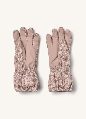 Wheat - Skiski Floral Pattern Ski Gloves | Pink