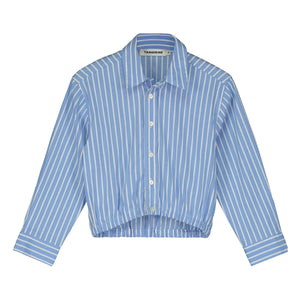 Tangerine - Striped Elastic Short Shirt | Light Blue