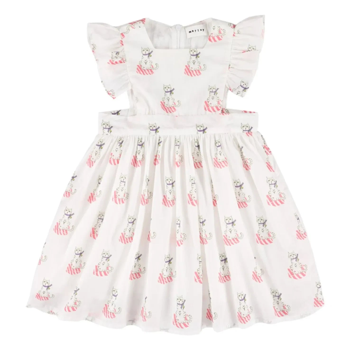 Morley - Xipil Cats Ruffled Dress | White
