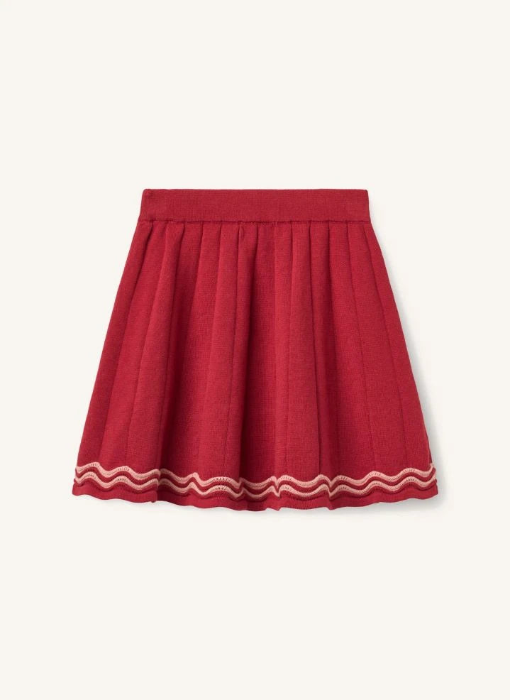 Copenhagen Colors - Organic Cotton Tennis Knit Skirt | Red