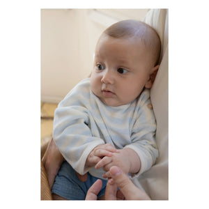 1+ in the family - Poseidon Striped Terry Sweater | Light Blue