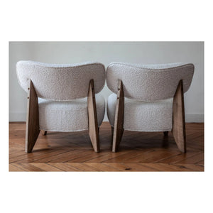 Panac Edition - Nicolo Bouclé and Ash Oak Armchair - 65 cm | Off-White