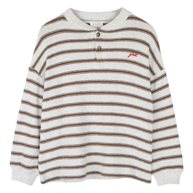 Jenest - James Striped T-Shirt | Grey Melange