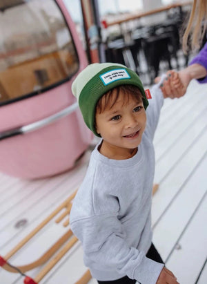 Hello Hossy - Urban Color Block organic cotton beanie | Green