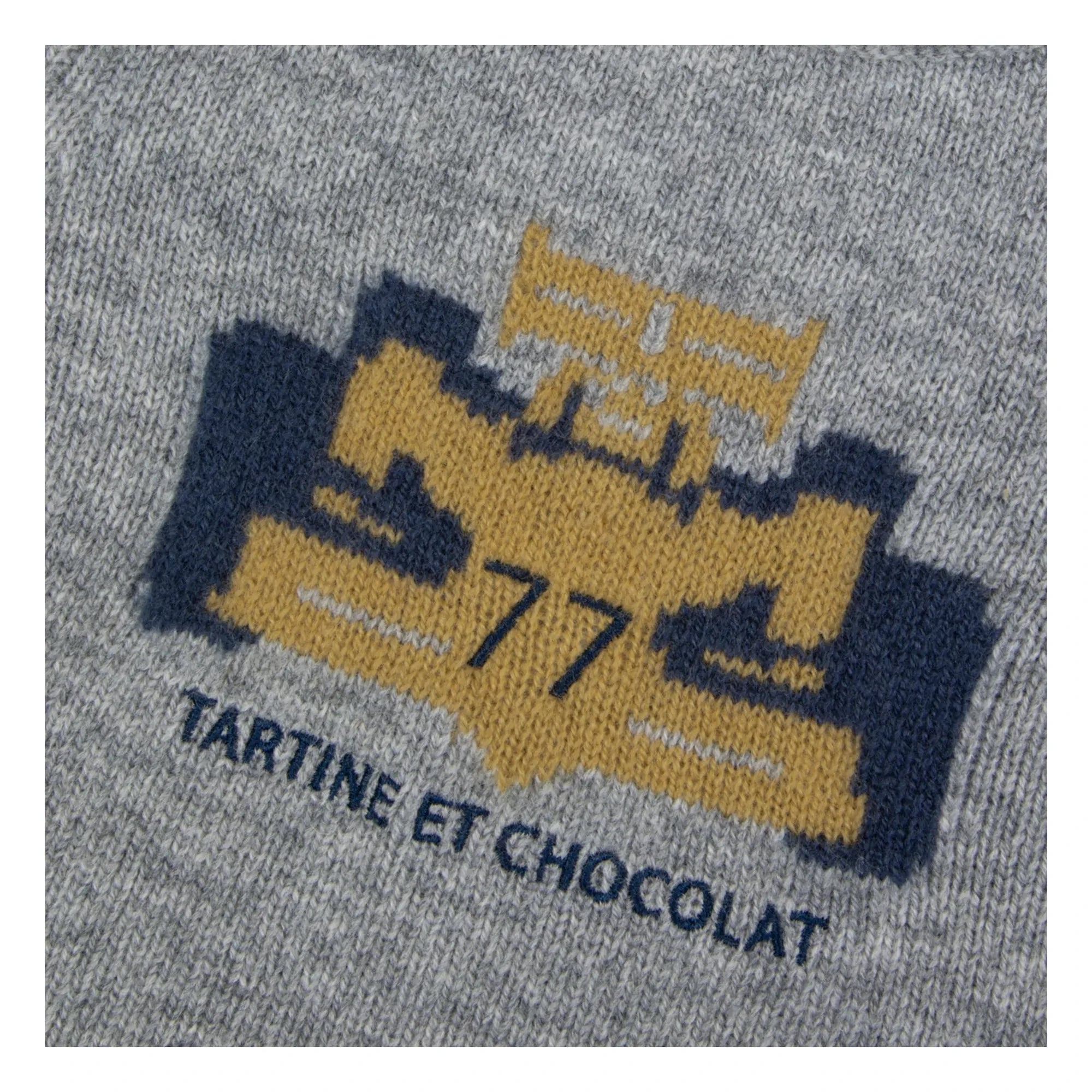 Tartine et Chocolat - Bebek Yün Yarış Arabası Kazak | Gri melanj