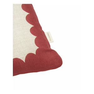 Nobodinoz - Vibes Rectangular Cushion - French Linen | Carmine Red