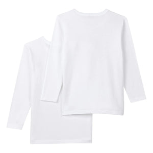 Petit Bateau - 2-Pack Organic Cotton Long Sleeve T-Shirt Set | White