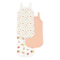 Petit Bateau - 3-Pack Organic Cotton Fruit Pattern Sleeveless Bodysuits | White
