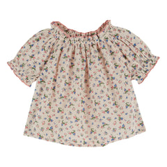 Emile et Ida - Floral Gathered Blouse | Cream