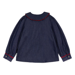Mipounet - Jean Claudine Collared Cecilia Blouse | Dark Blue