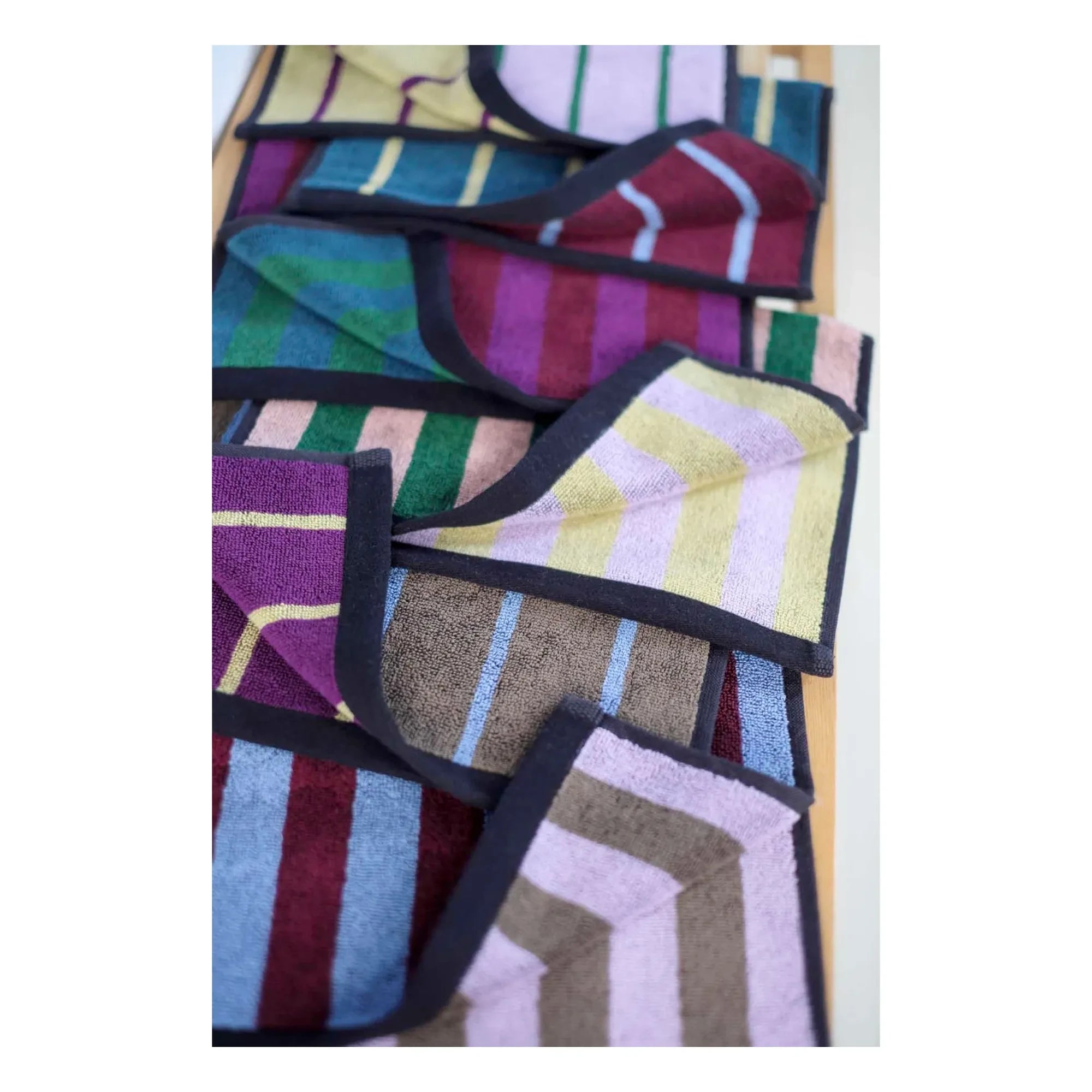 La cerise sur le gâteau - Charly pinstripe guest towels - Set of 2 | Blueberry