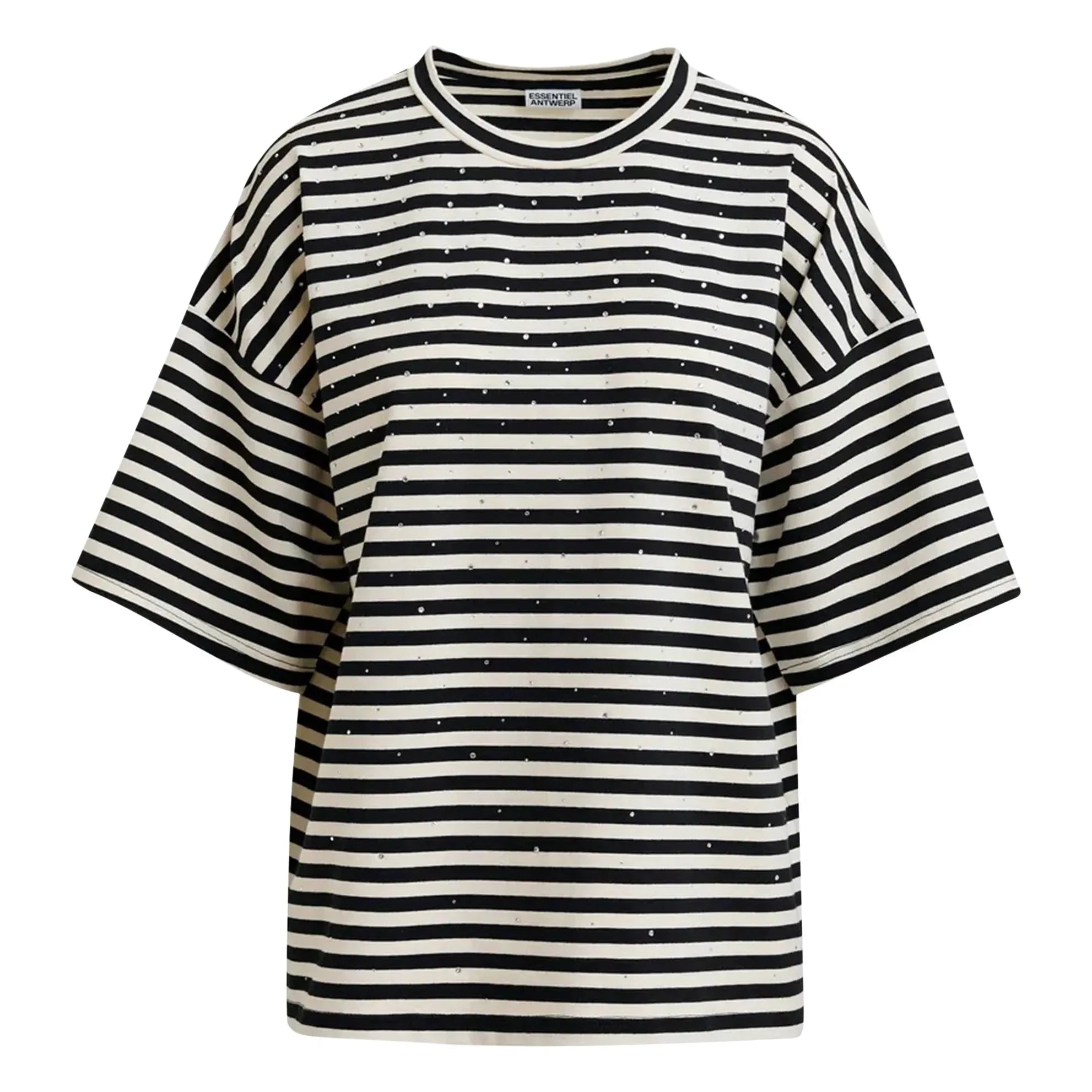 Essentiel Antwerp - Joste Beaded Striped T-Shirt | White