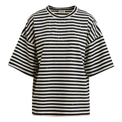 Essentiel Antwerp - Joste Beaded Striped T-Shirt | White