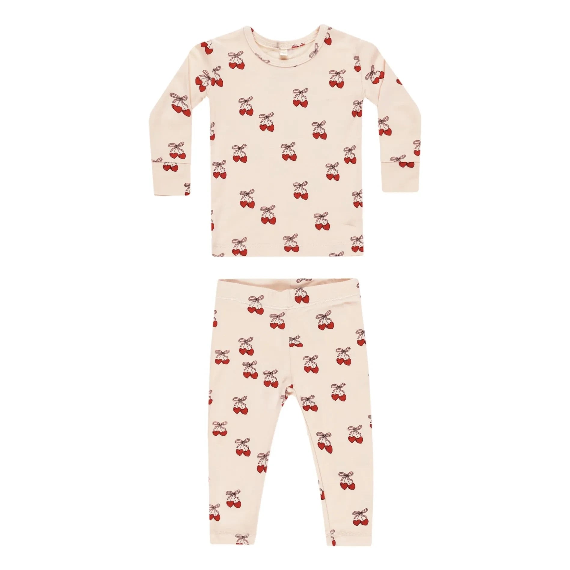 Quincy Mae - Bamboo Cherry Pajamas | Beige