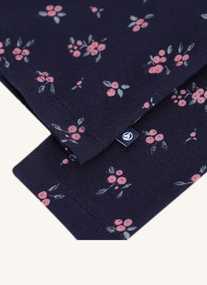 Petit Bateau - %100 organic cotton floral turtleneck | Night blue