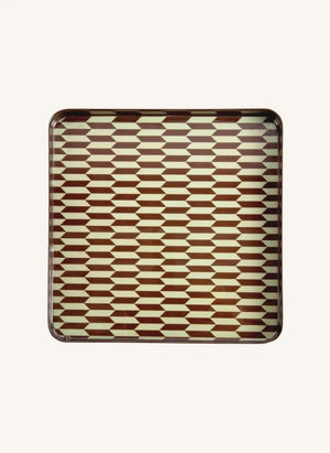 Present Time - Salerno Metal Tray | Chocolate