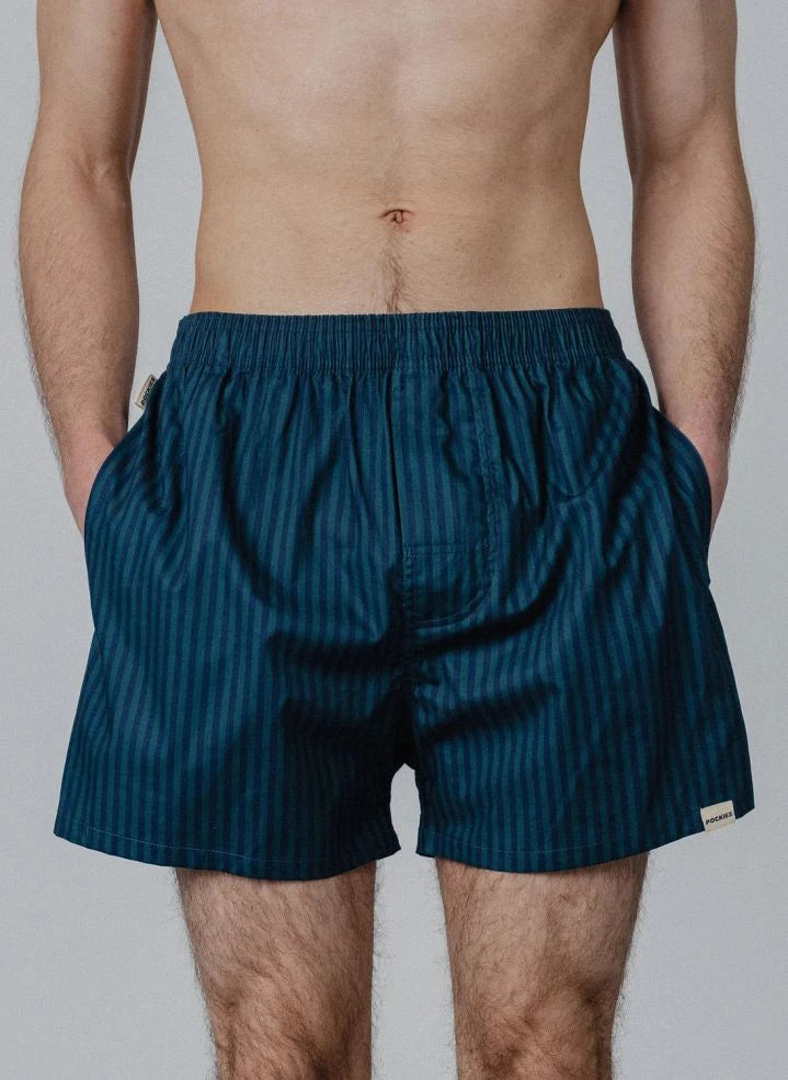 Pockies - Blue Striped Boxer Shorts | Mavi
