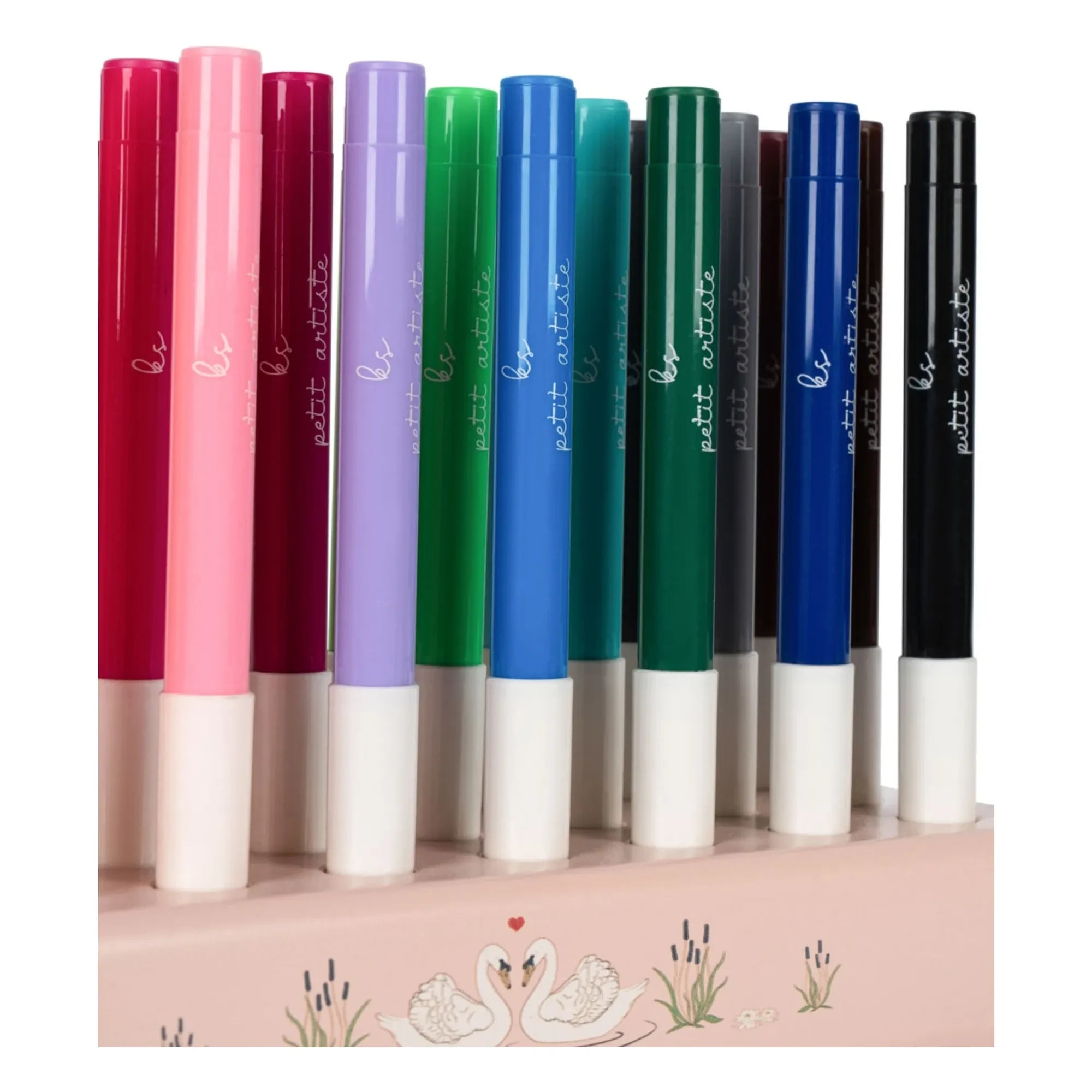 Konges Sløjd - Felt-tip Pens and FSC Wooden Stand | Powder Pink