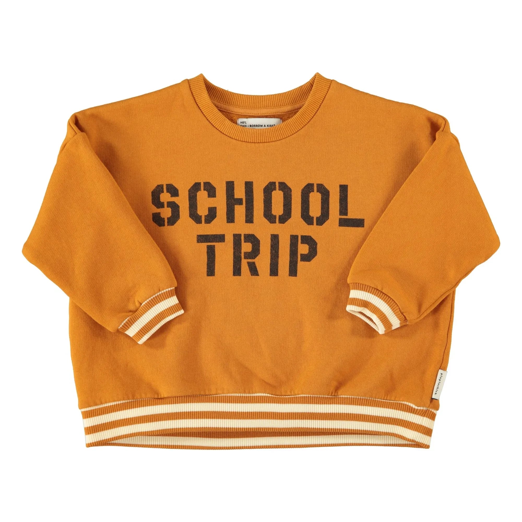 Piupiuchick - School Trip organic cotton sweatshirt | Camel