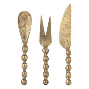 Bloomingville - Haolin Cheese Set - 3-piece Set | Brass
