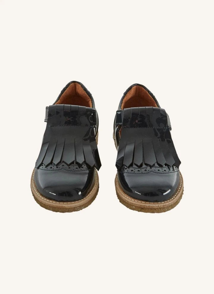 Emile et Ida - Tasseled Patent Leather Baby Shoes | Black